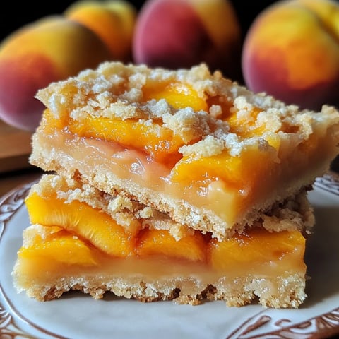 A stack of peach cobbler squares.