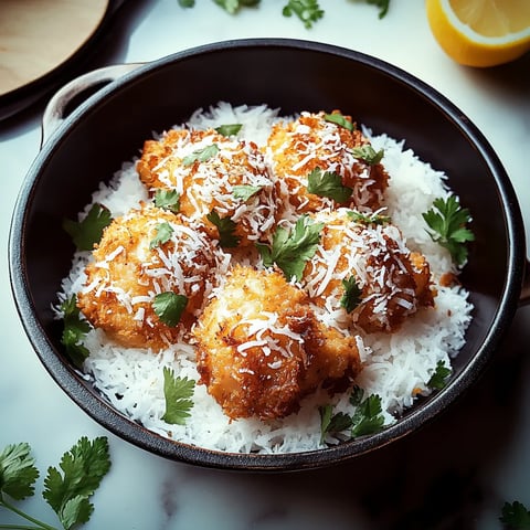 A bowl of food with rice and chicken.