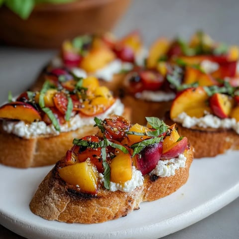 A plate of food with peaches and cheese.