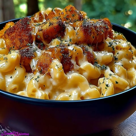 A bowl of macaroni and cheese.