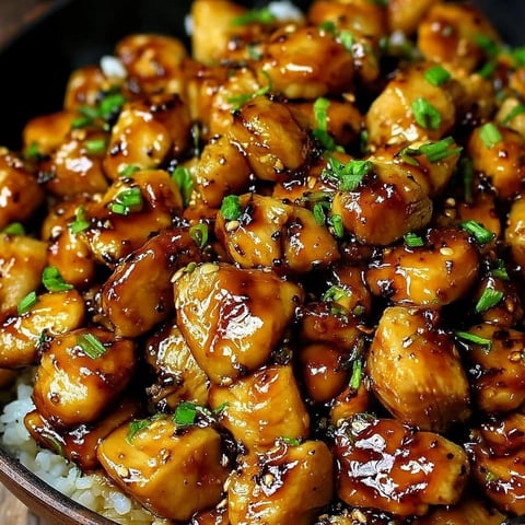 A bowl of chicken with sauce.