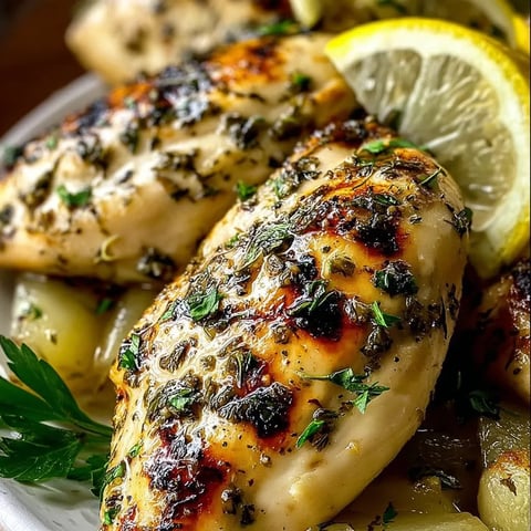 Chicken with lemon and herbs.