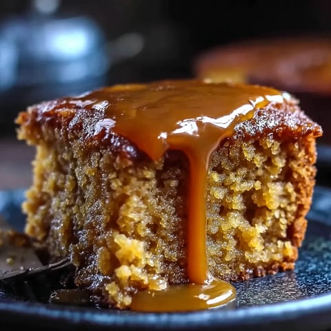 A slice of caramel cake on a plate.