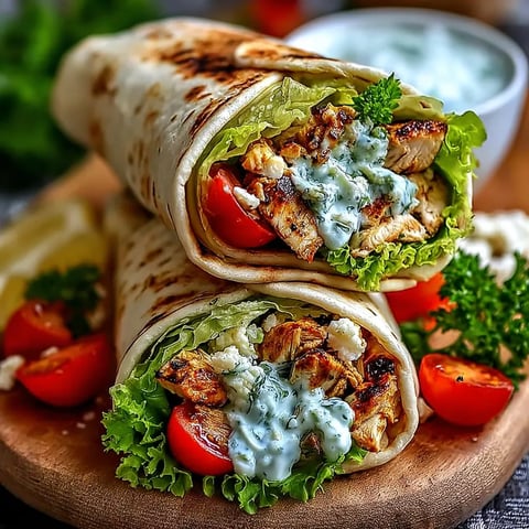 A wrap with meat and lettuce.