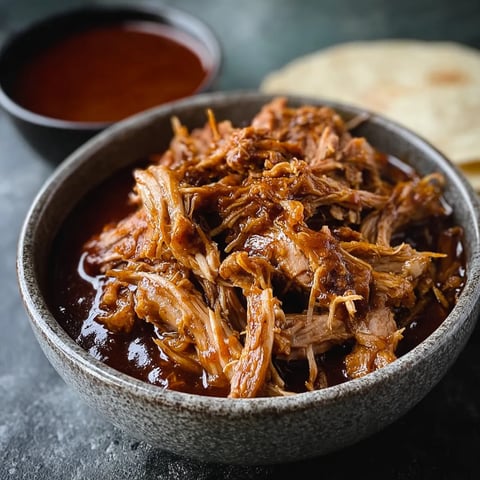 A bowl of meat with a spoon in it.