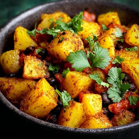 A bowl of food with a green herb on top.