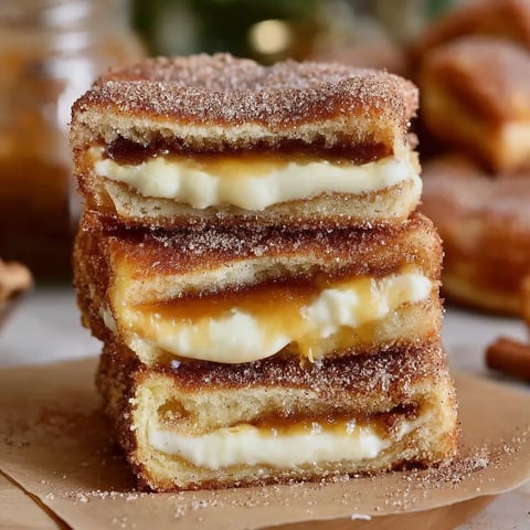 A stack of three donuts with frosting and sprinkles.