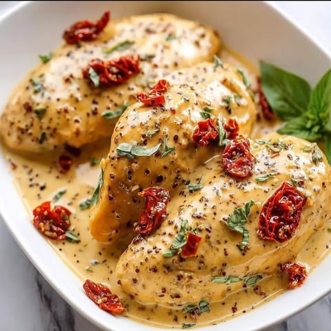 A bowl of chicken with red peppers.