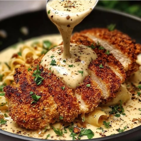 A bowl of food with a spoon in it.