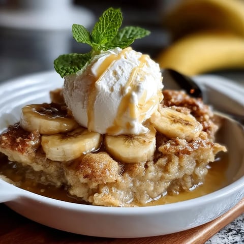 A dessert with bananas and ice cream.