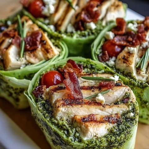 A plate of food with chicken and bacon wrapped around it.
