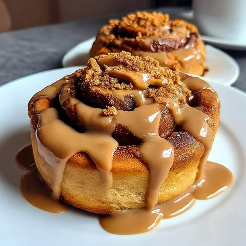 A plate with two donuts on it.