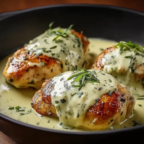 A plate of chicken with sauce on it.