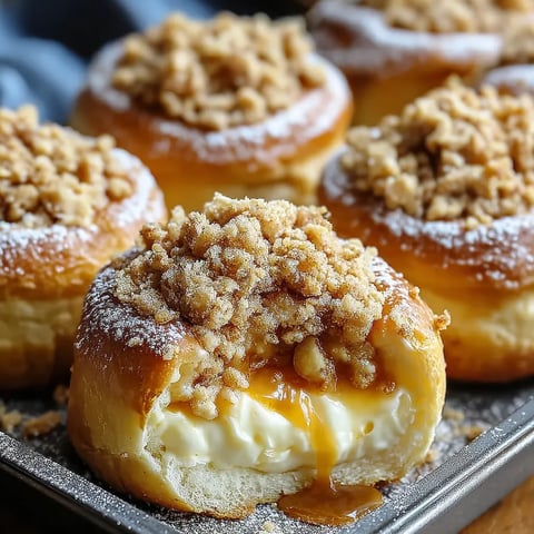 A plate of pastries with powdered sugar and topped with nuts.