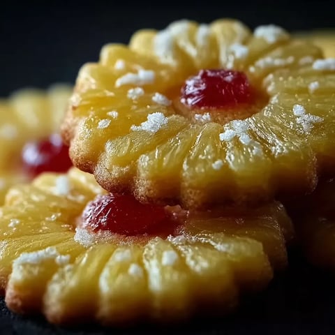 A stack of cookies with a cherry on top.