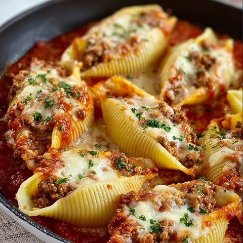 A pan of pasta with meat and cheese.