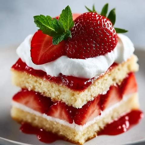 A slice of cake with strawberries on top.
