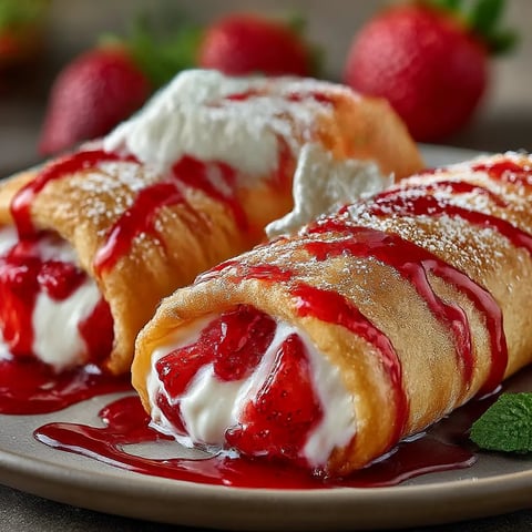 A plate of food with strawberries and whipped cream.