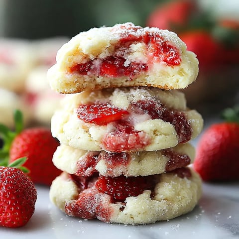A stack of strawberry shortcake cookies.