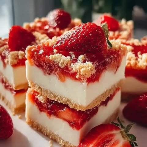 A slice of strawberry cheesecake.