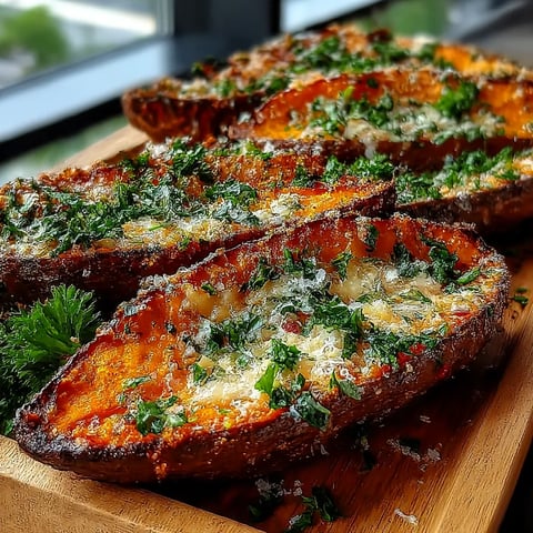 A wooden cutting board with sliced potatoes and cheese.