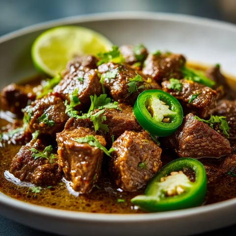 A bowl of meat and peppers.