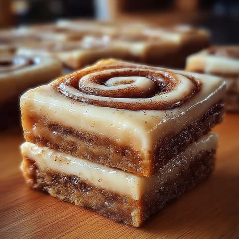 A stack of cake with frosting.