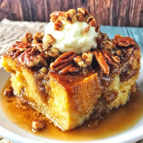 A slice of cake with a scoop of ice cream on top.