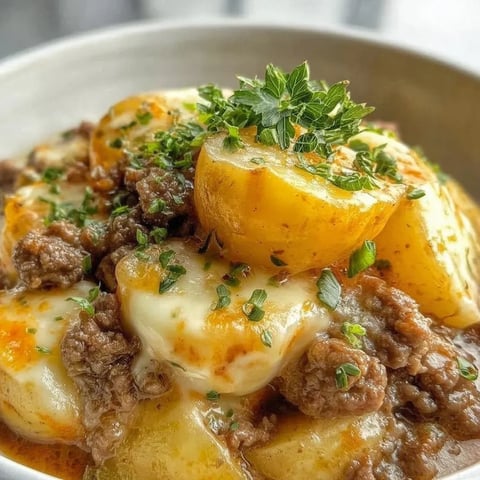 A bowl of food with a green garnish.