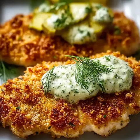 A plate of chicken with sauce on it.