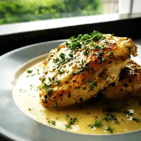 A plate of food with chicken and sauce.