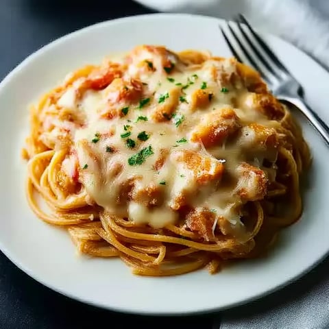 A plate of spaghetti with meat sauce.