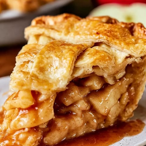 A slice of pie with a brown sauce.