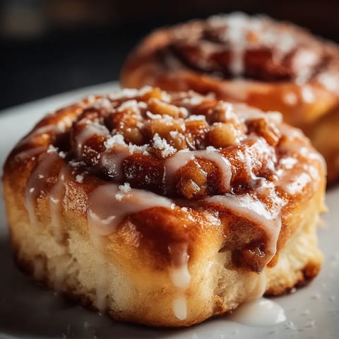 Two pastries with sugar and nuts on a plate.