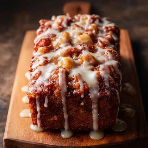 A loaf of bread with icing on it.
