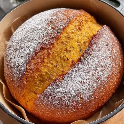 A loaf of bread with a white and orange topping.