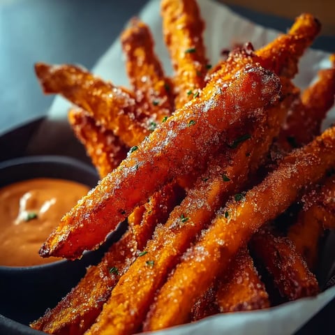 A bowl of fries with a dipping sauce.