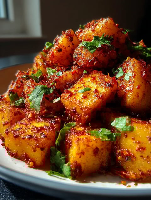 A plate of food with a lot of spices on it.