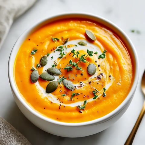 A bowl of soup with a spoon in it.