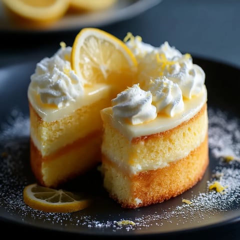 A slice of lemon cake with white icing.