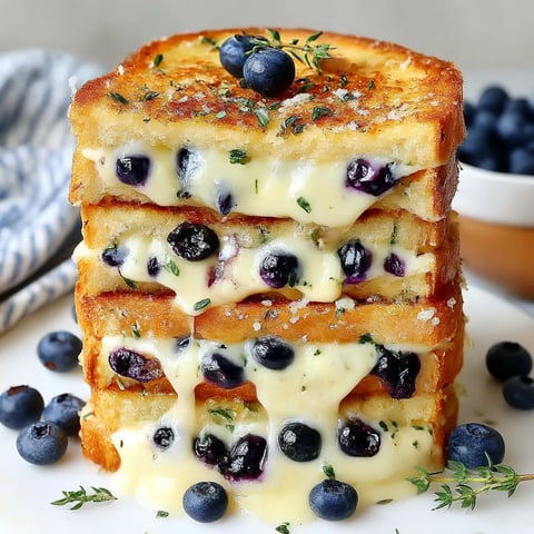 A stack of blueberry cheese cake.