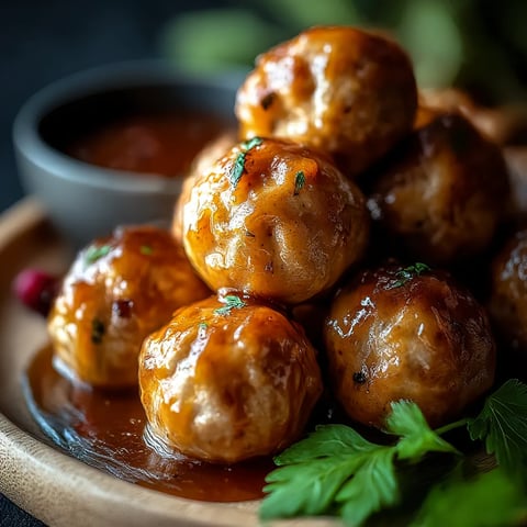 A bowl of meatballs with gravy.