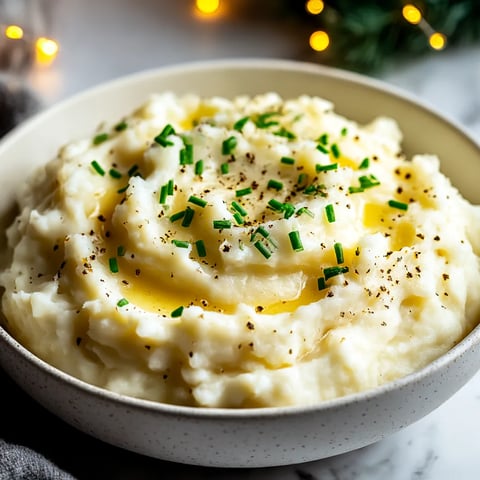 A bowl of mashed potatoes with green onions.