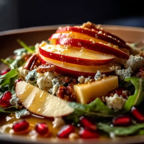 A plate of food with a slice of apple on top.