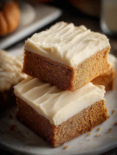 A stack of cake bars.
