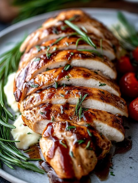 A recipe for grilled chicken with herbs and sauce.