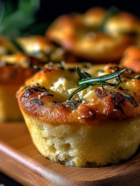 A recipe for a cheese and herb muffin.