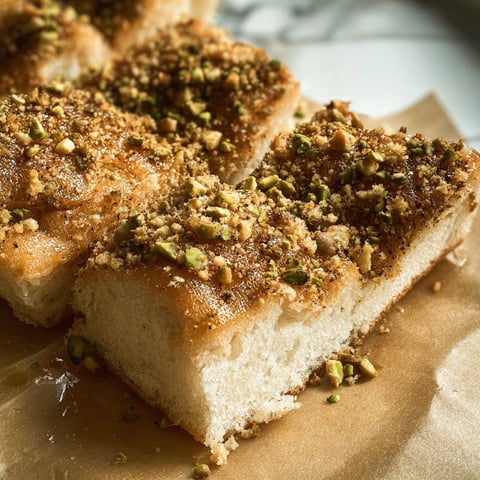 A slice of bread with nuts on top.