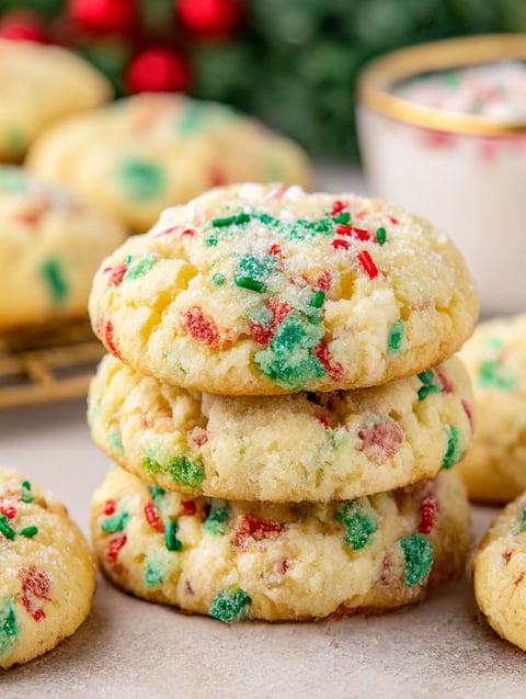 A stack of Christmas cookies.