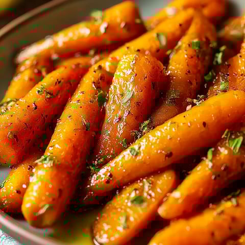 A plate of carrots with a recipe.